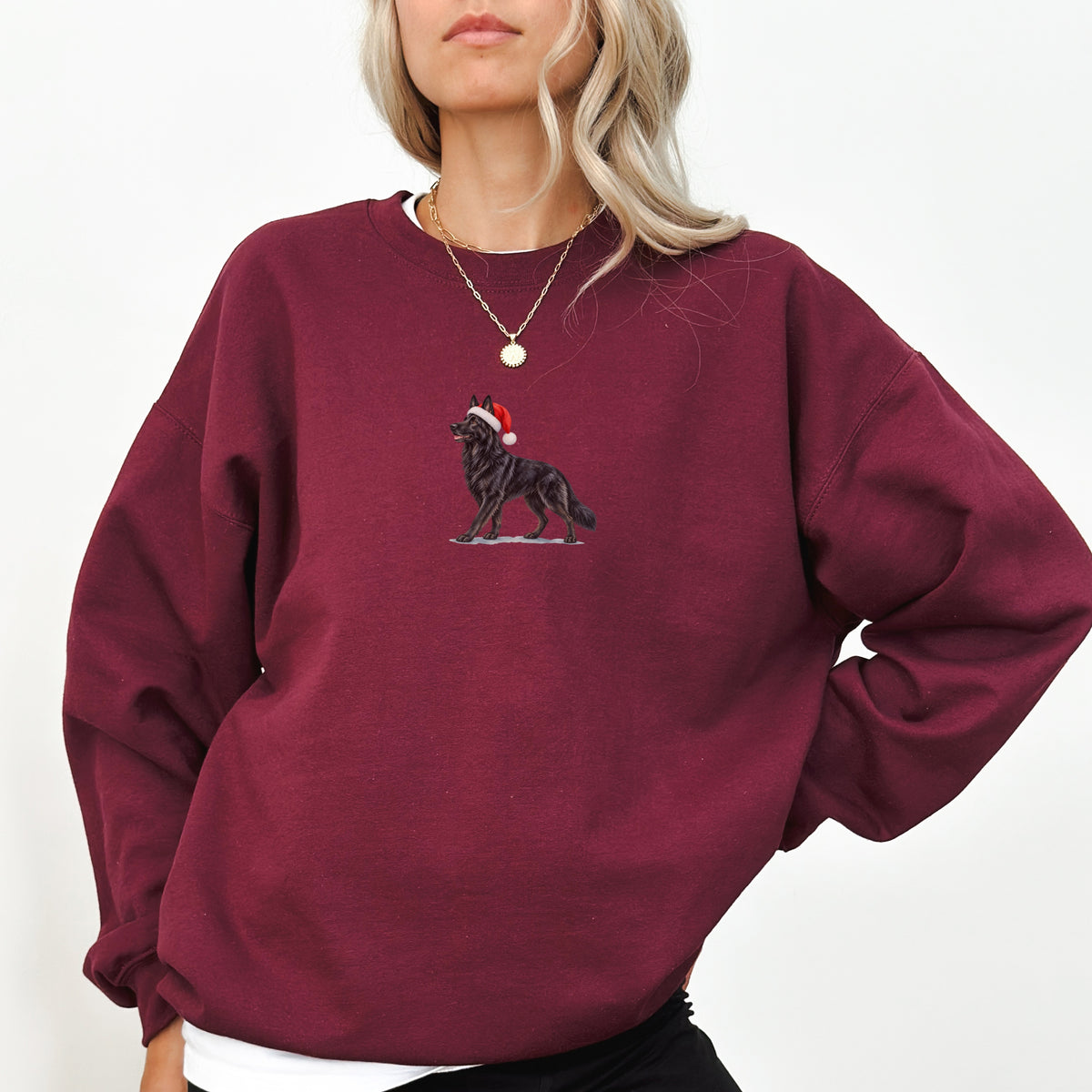 German shepherd black  Christmas Sweatshirt