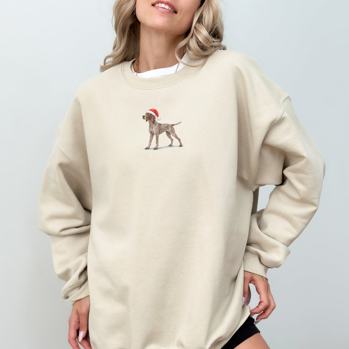 German shorthaired pointer liver roan  Christmas Sweatshirt