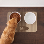 Custom Brown Stripe Pet Feeding Mat