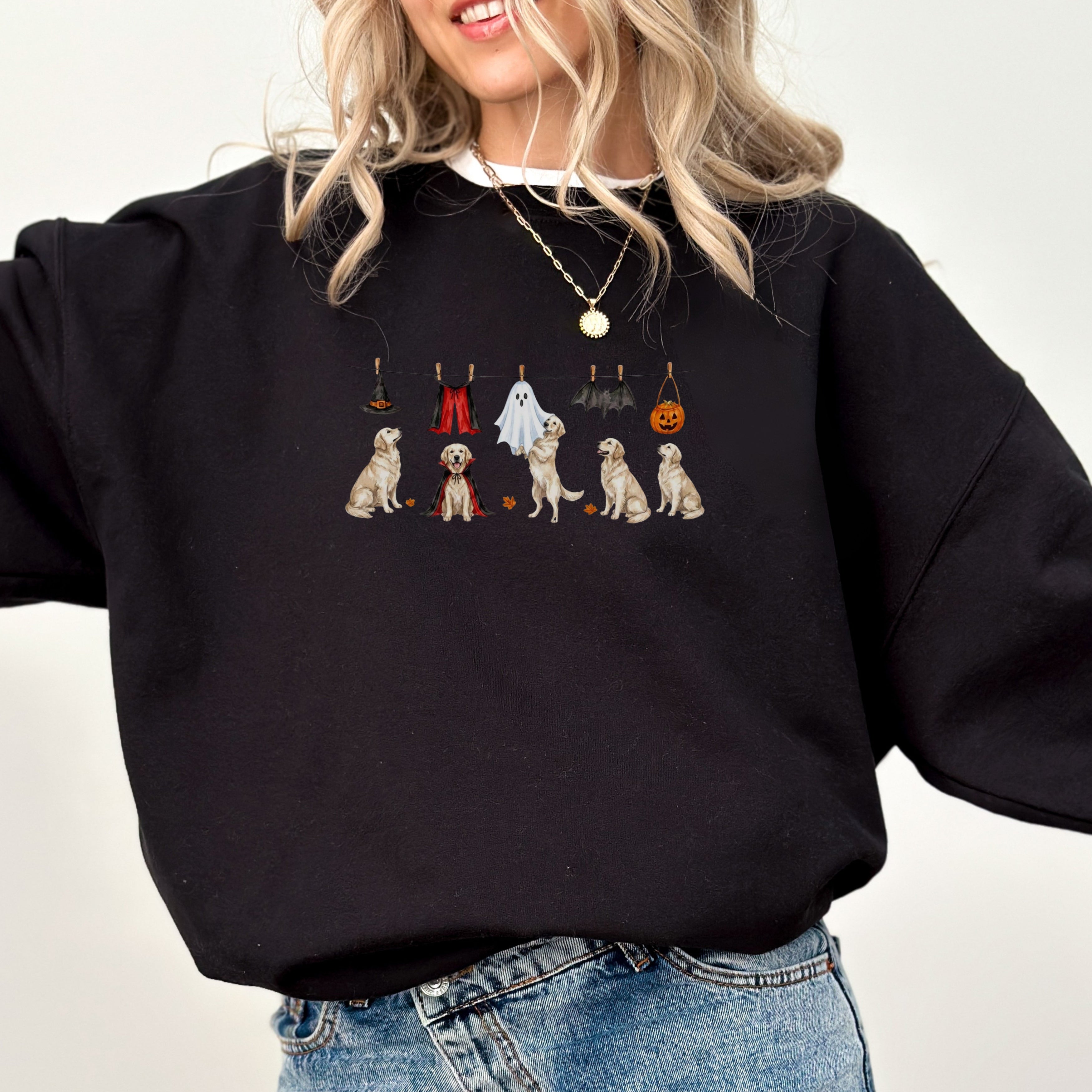 Golden Retriever Cream Halloween Sweatshirt