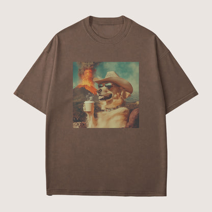 Golden Retriever Dog Volcano Shirt