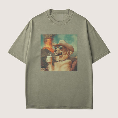 Golden Retriever Dog Volcano Shirt