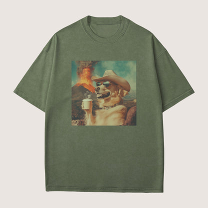 Golden Retriever Dog Volcano Shirt