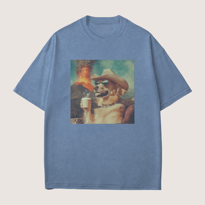 Golden Retriever Dog Volcano Shirt