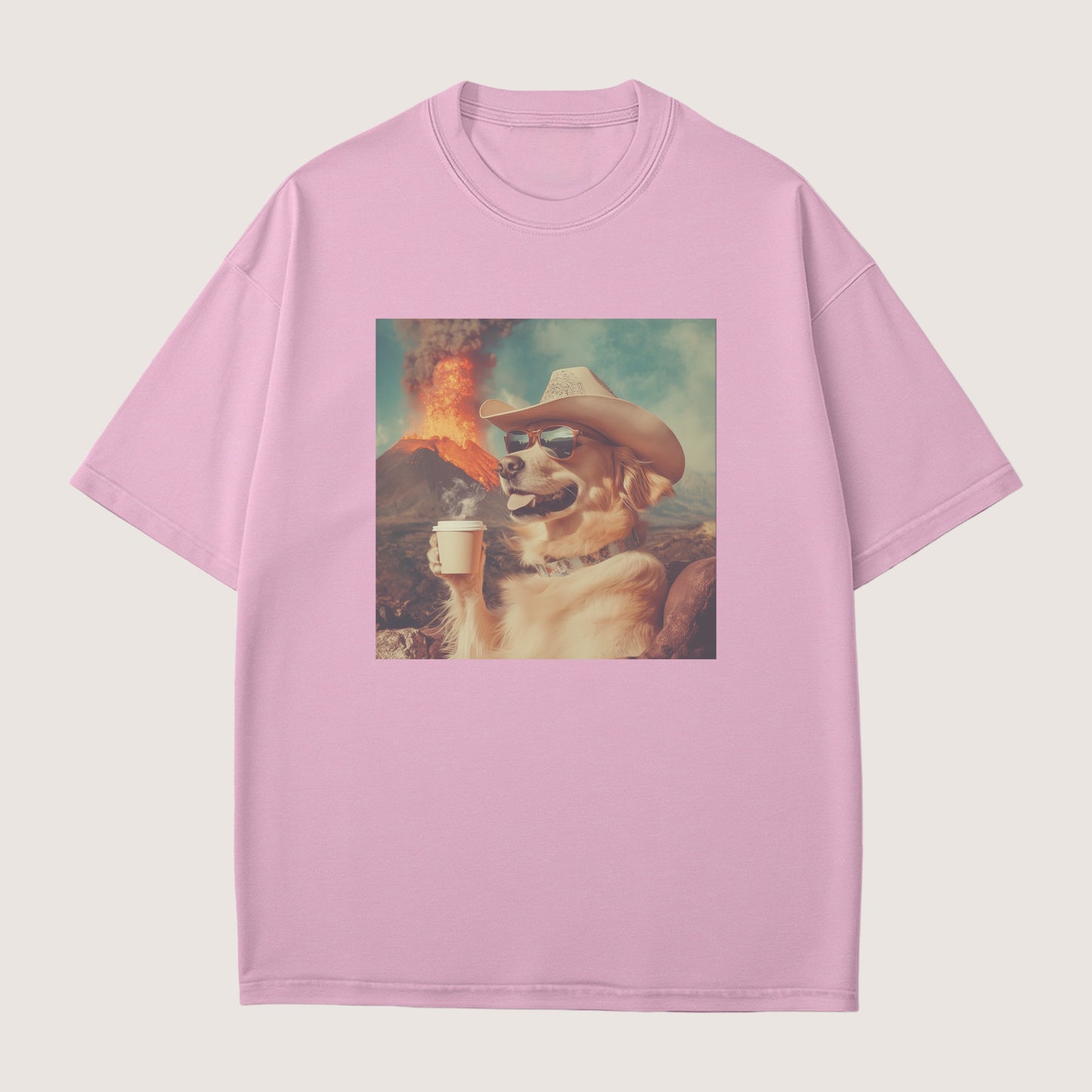 Golden Retriever Dog Volcano Shirt