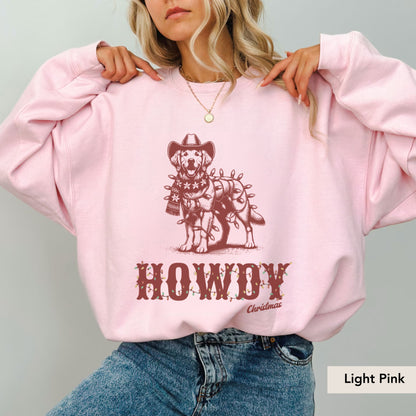 Golden Retriever Howdy Christmas Sweatshirt