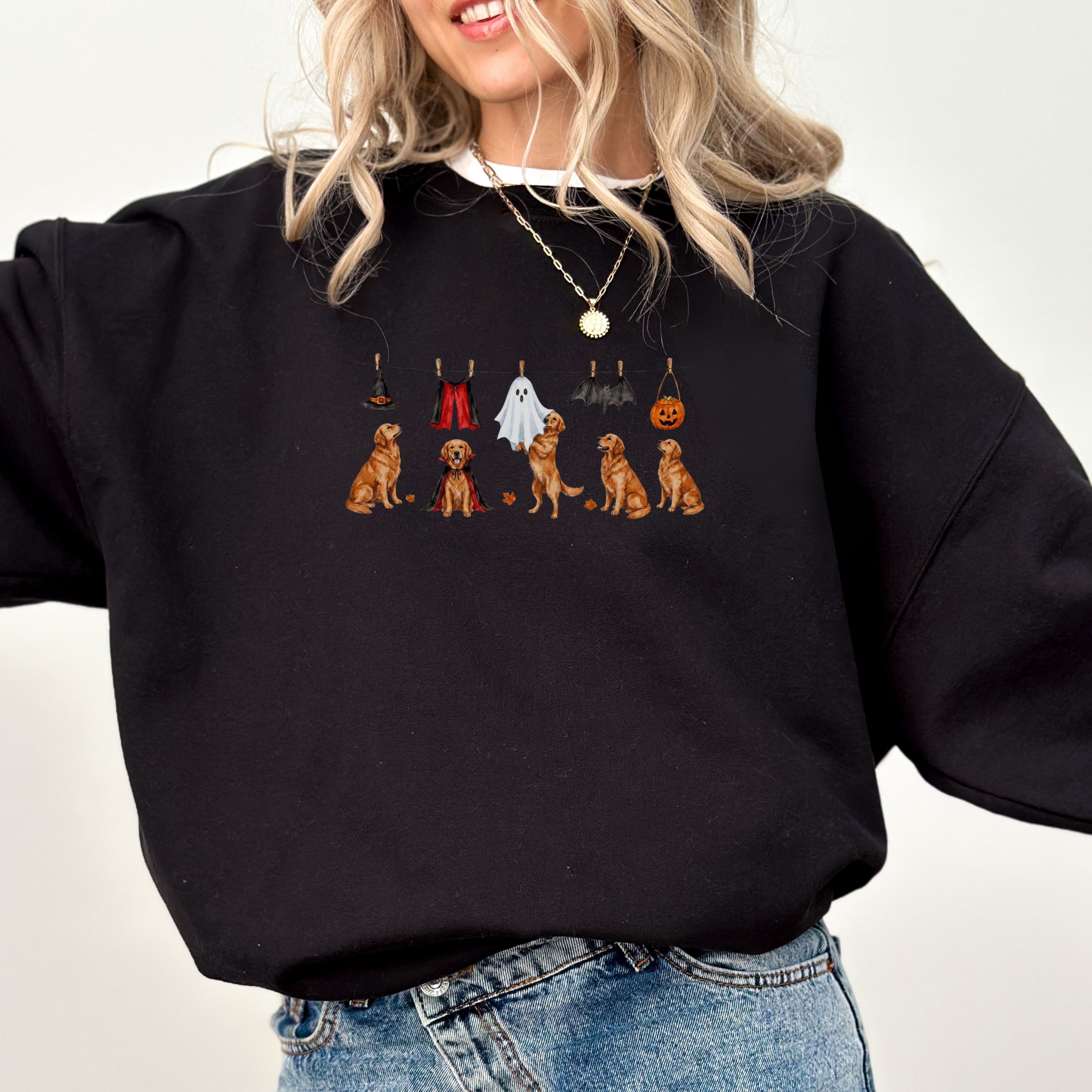 Golden Retriever Red Halloween Sweatshirt