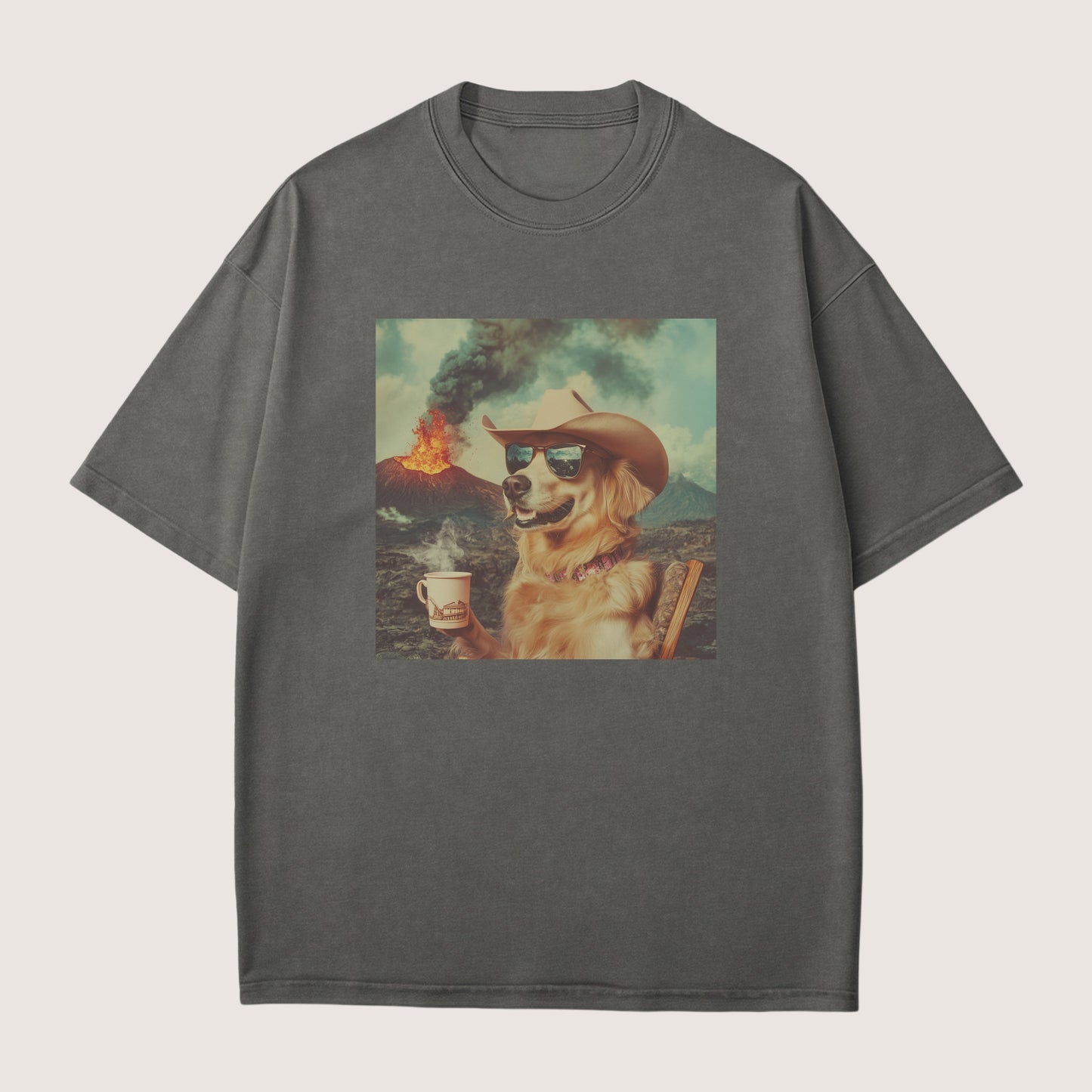 Golden retriever 1 Dog Volcano Shirt