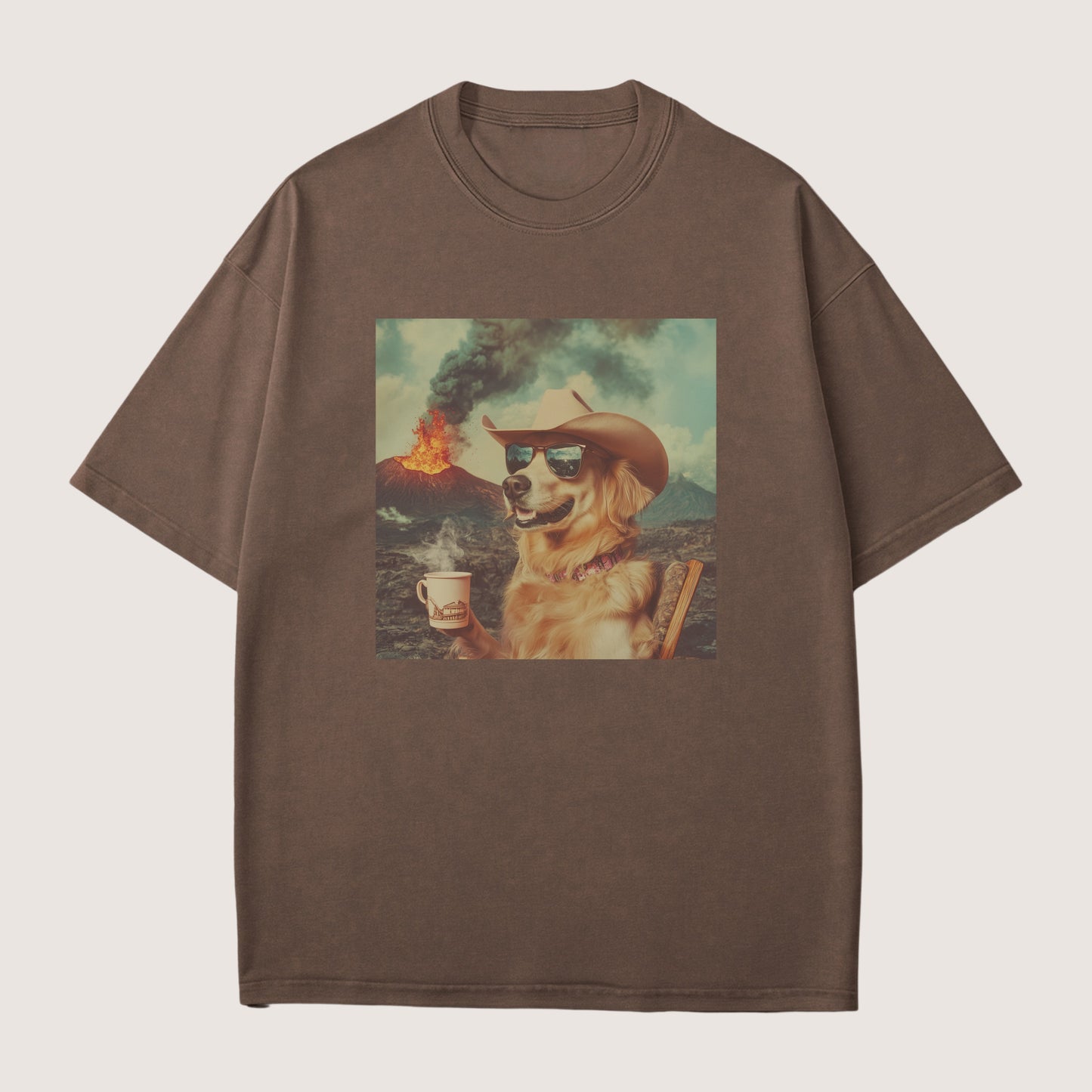 Golden retriever 1 Dog Volcano Shirt