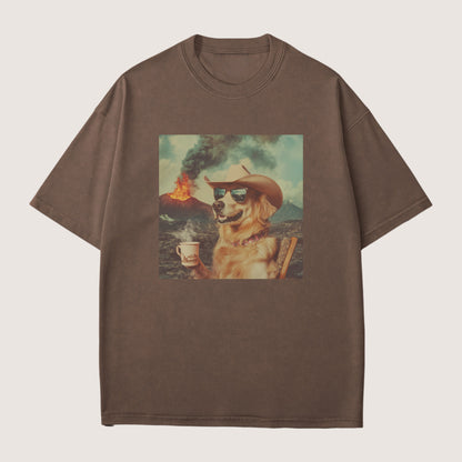 Golden retriever 1 Dog Volcano Shirt