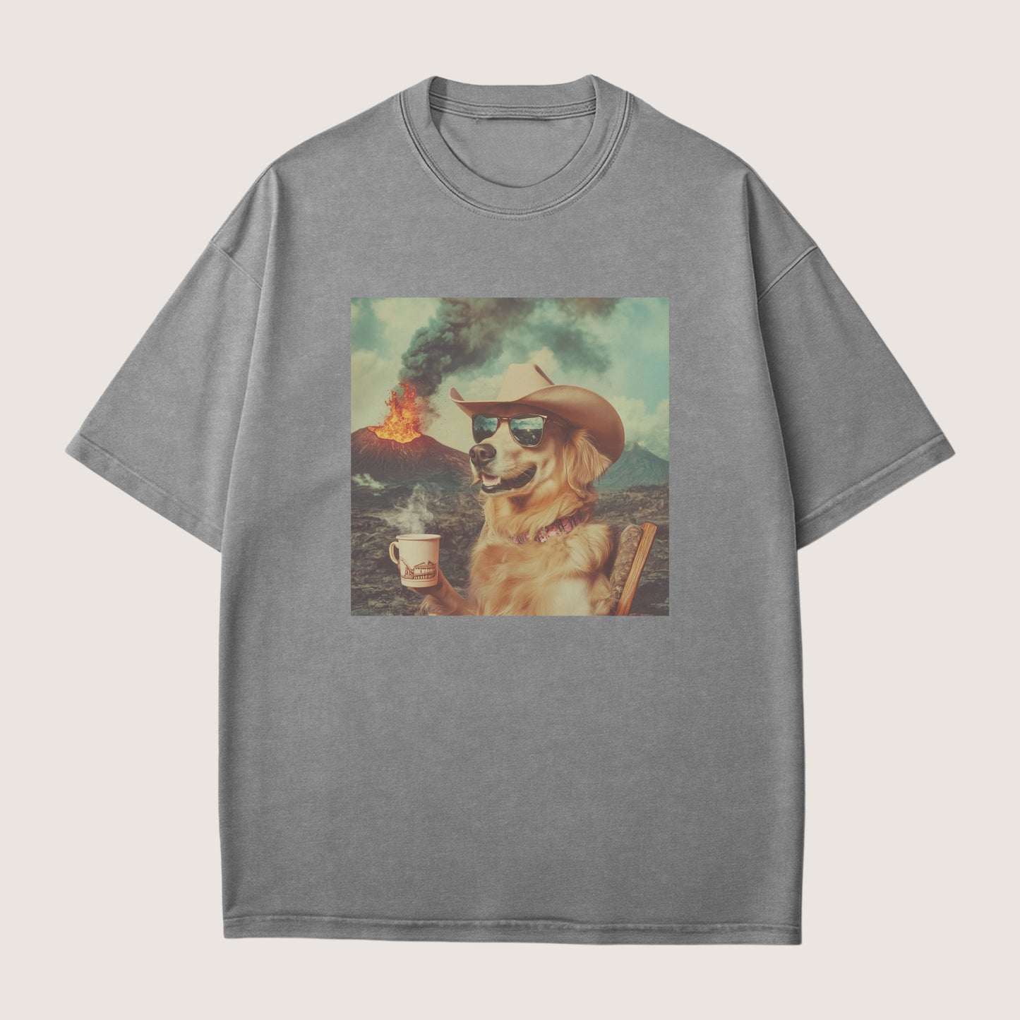 Golden retriever 1 Dog Volcano Shirt