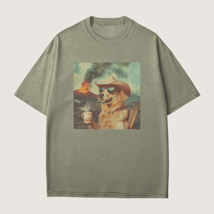 Golden retriever 1 Dog Volcano Shirt