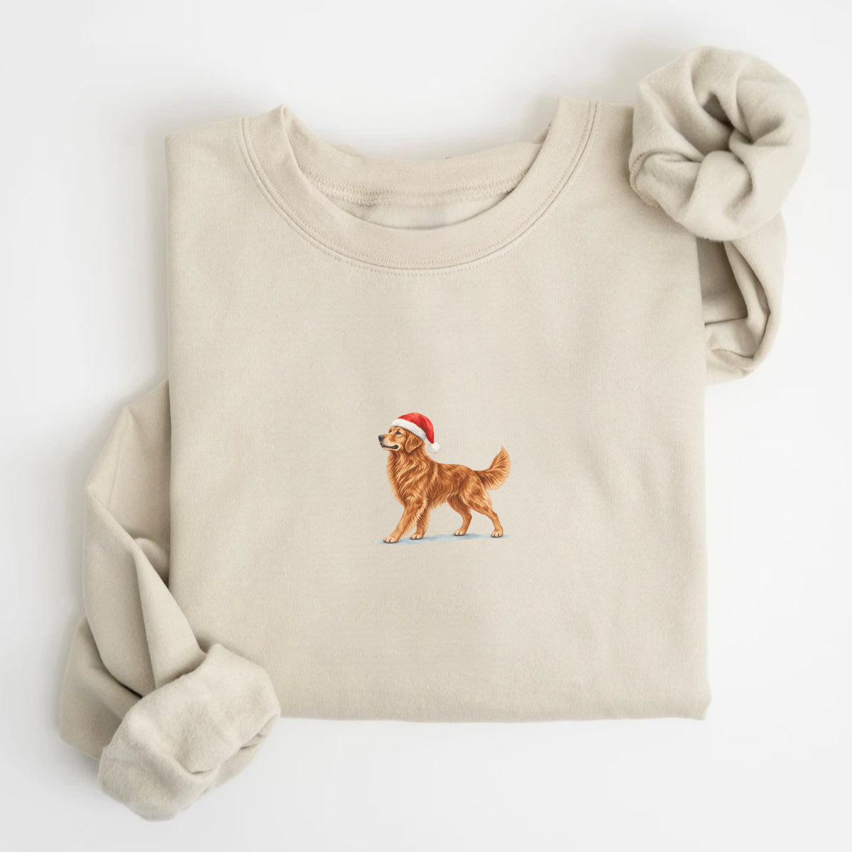 Golden retriever dark golden Christmas Sweatshirt