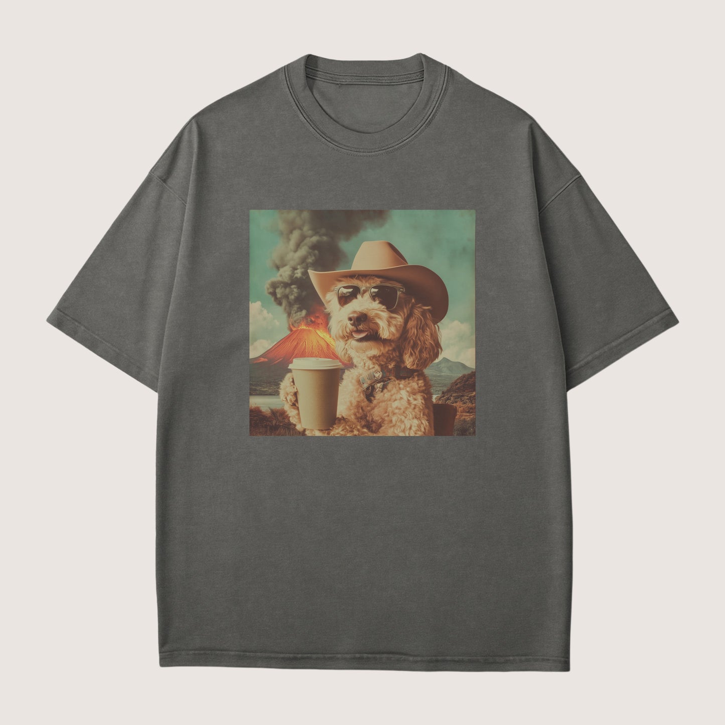 Goldendoodle Dog Volcano Shirt