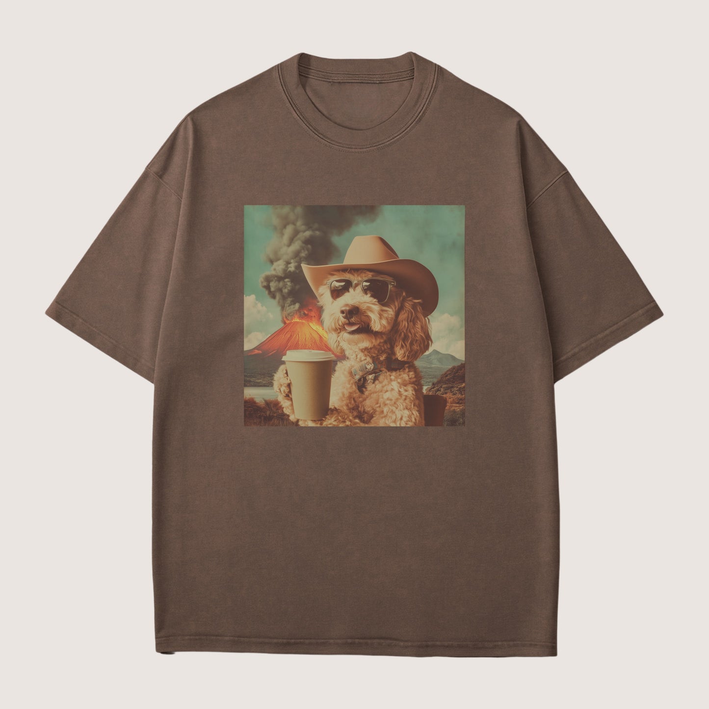Goldendoodle Dog Volcano Shirt