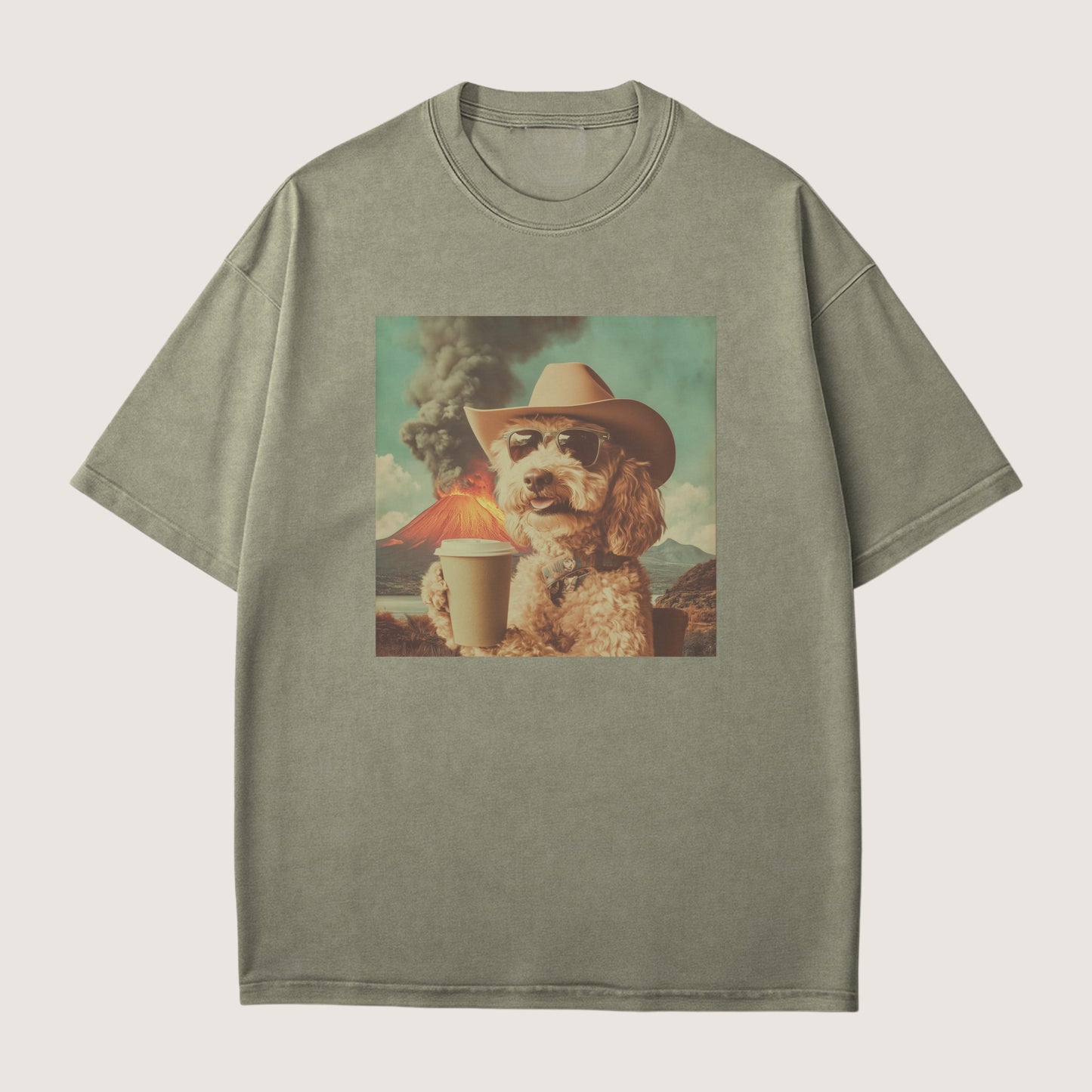 Goldendoodle Dog Volcano Shirt