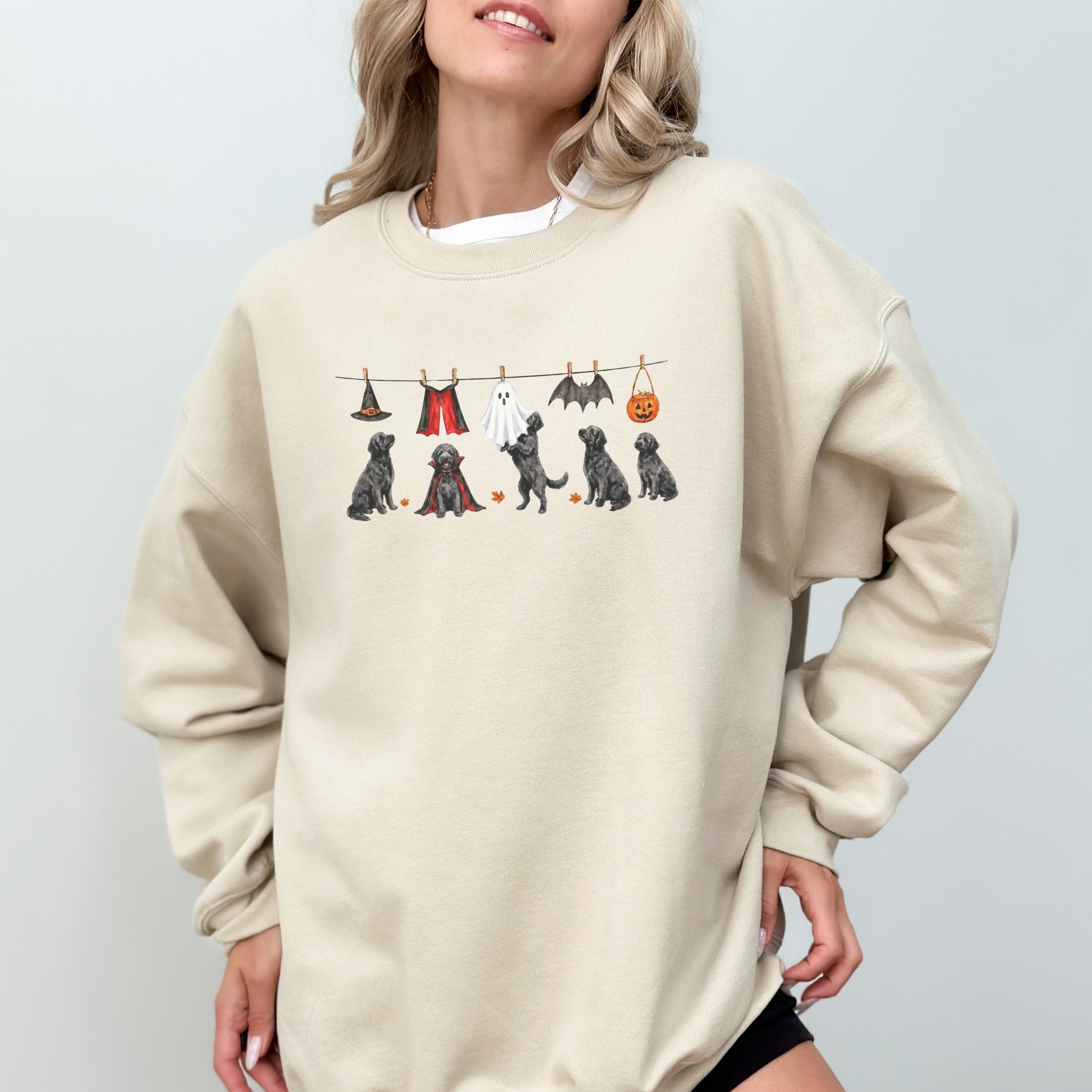 Goldendoodle black Halloween Sweatshirt