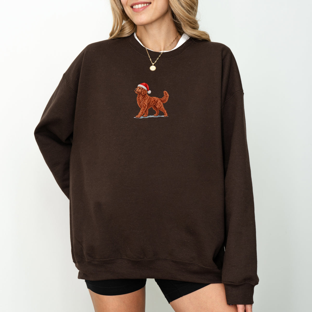 Goldendoodle red  Christmas Sweatshirt
