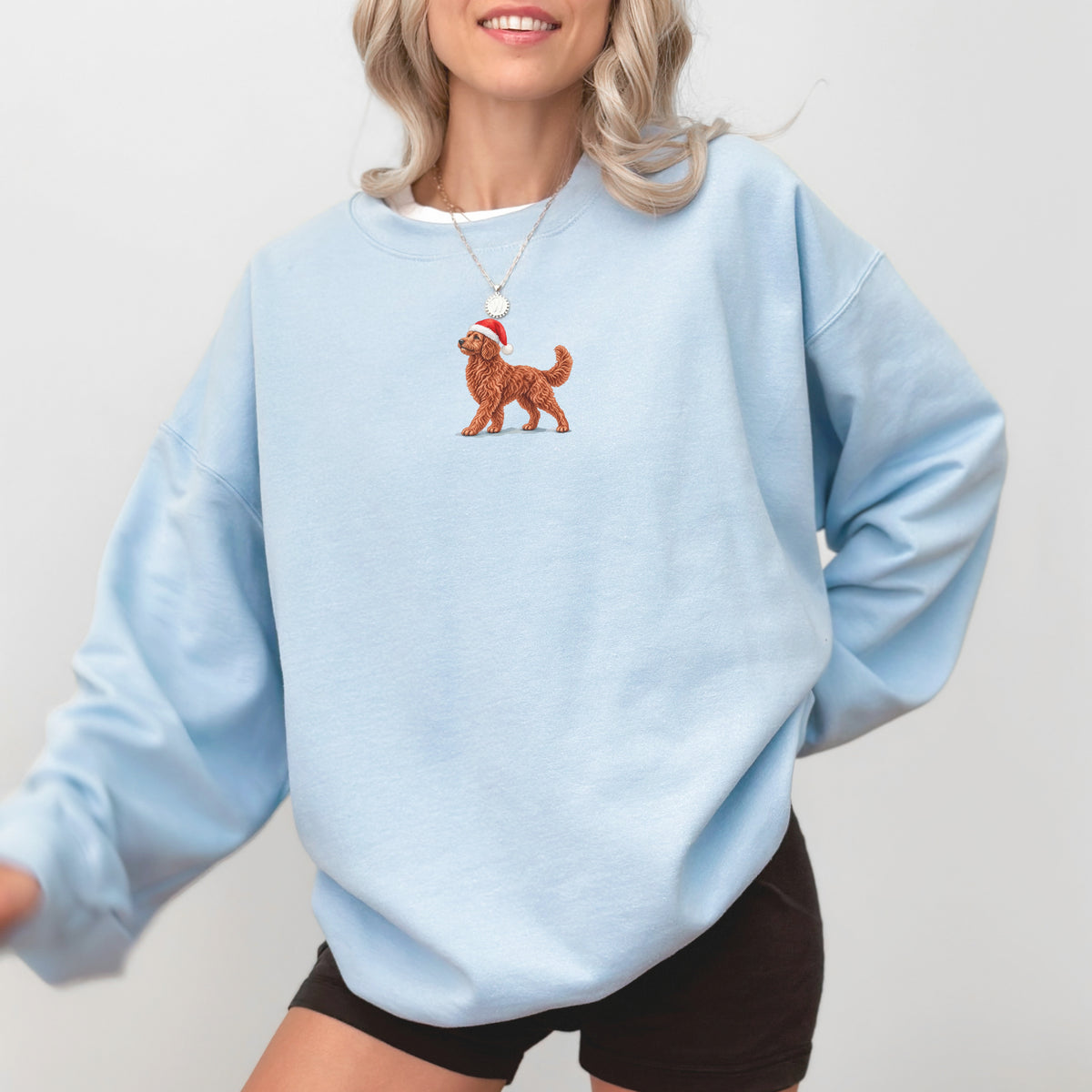 Goldendoodle red  Christmas Sweatshirt
