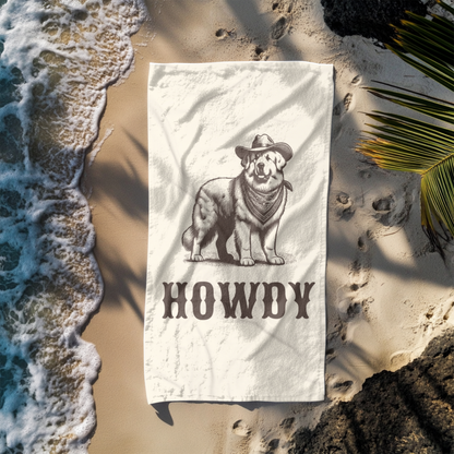 Howdy Great Pyrenees Beach Towel
