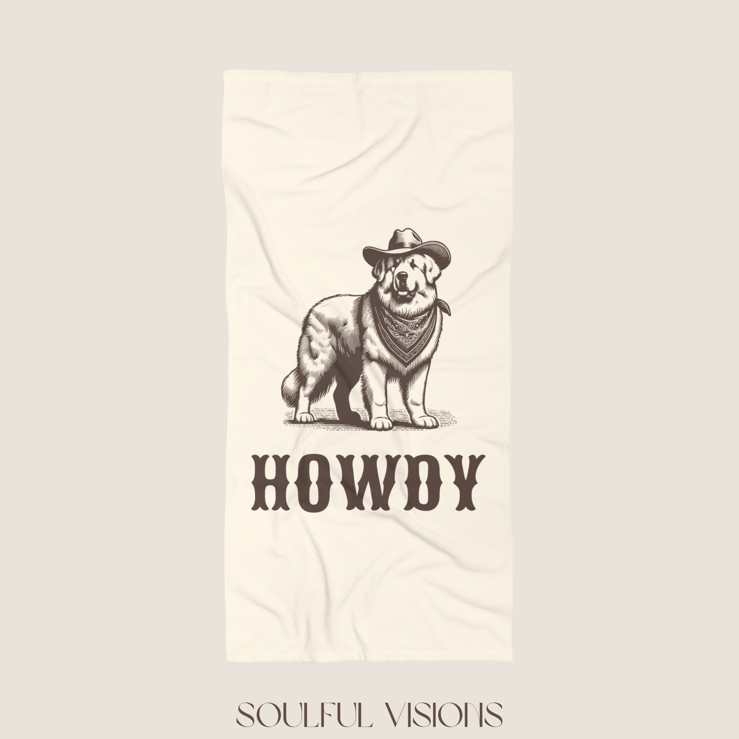 Howdy Great Pyrenees Beach Towel