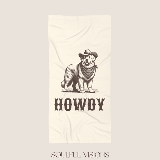 Howdy Great Pyrenees Beach Towel