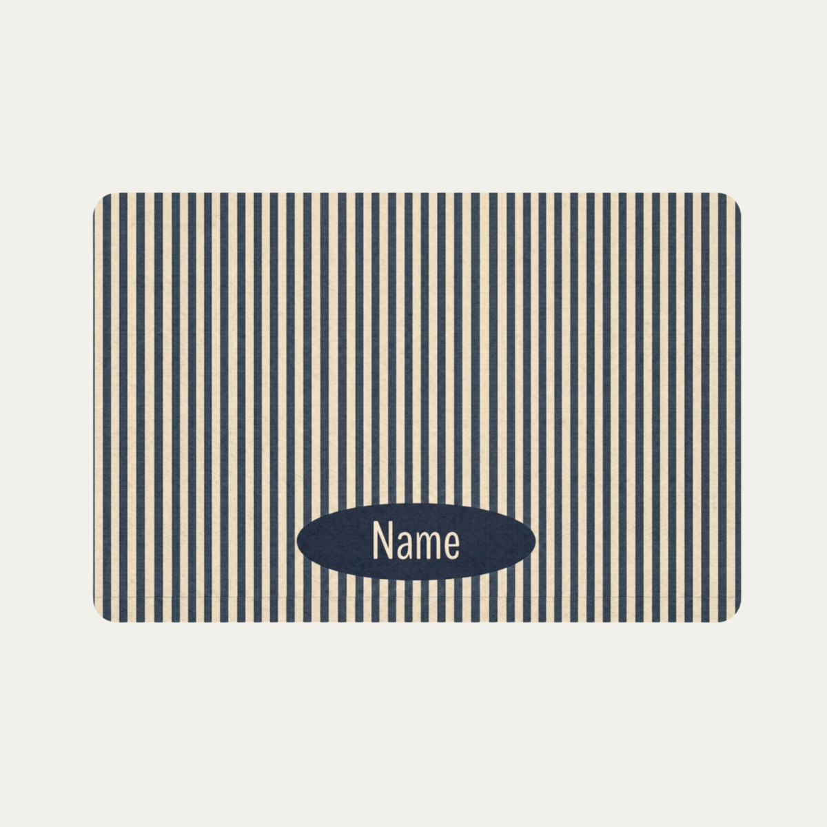Custom Blue Stripe Pet Feeding Mat