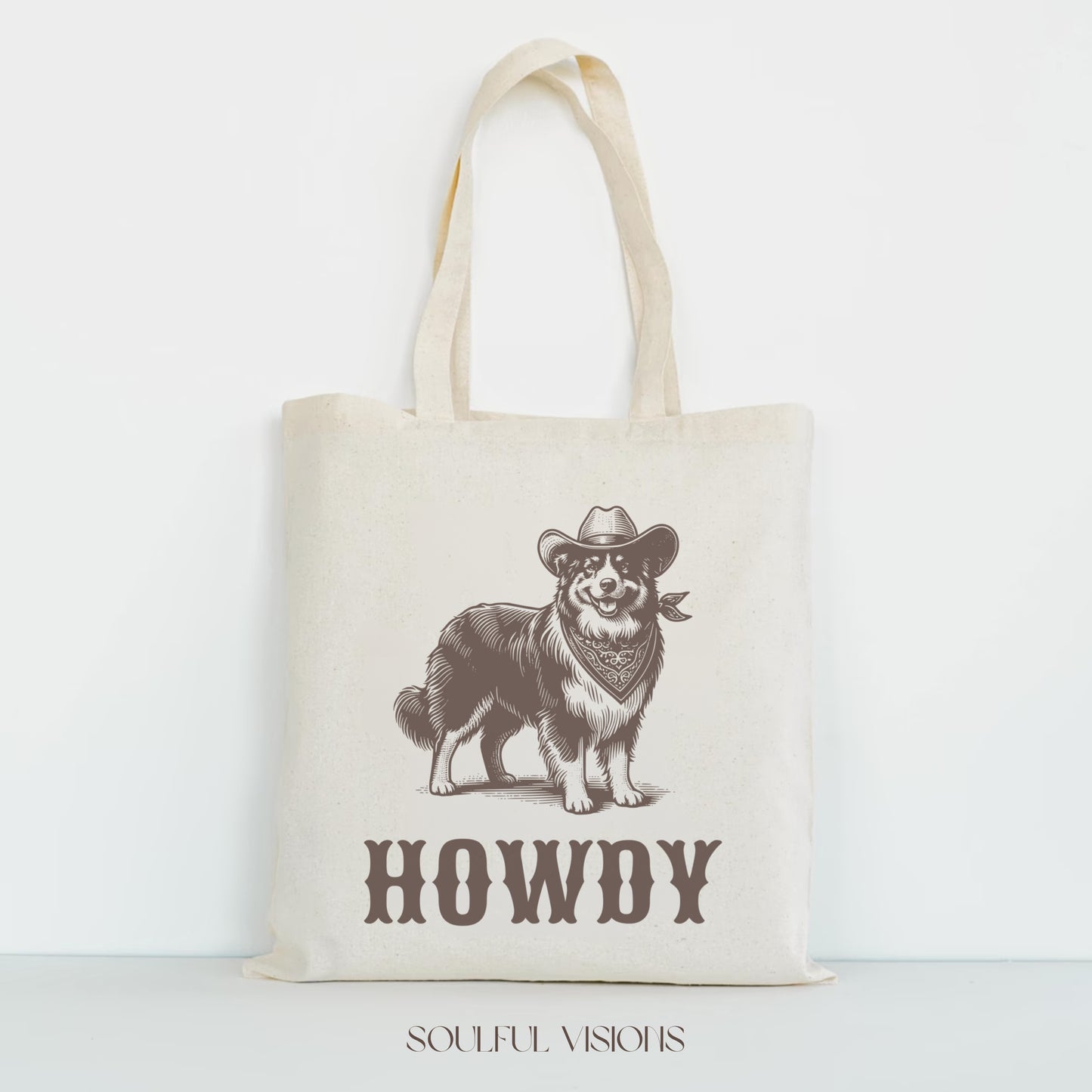 Howdy Australian Shepherd Tote Bag