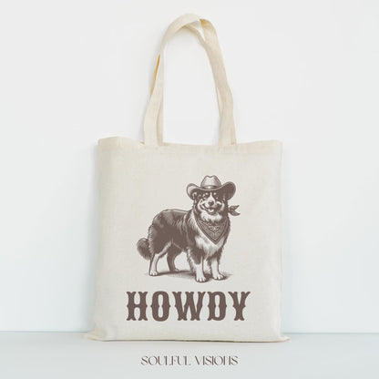 Howdy Australian Shepherd Tote Bag
