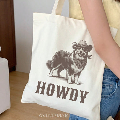 Howdy Australian Shepherd Tote Bag