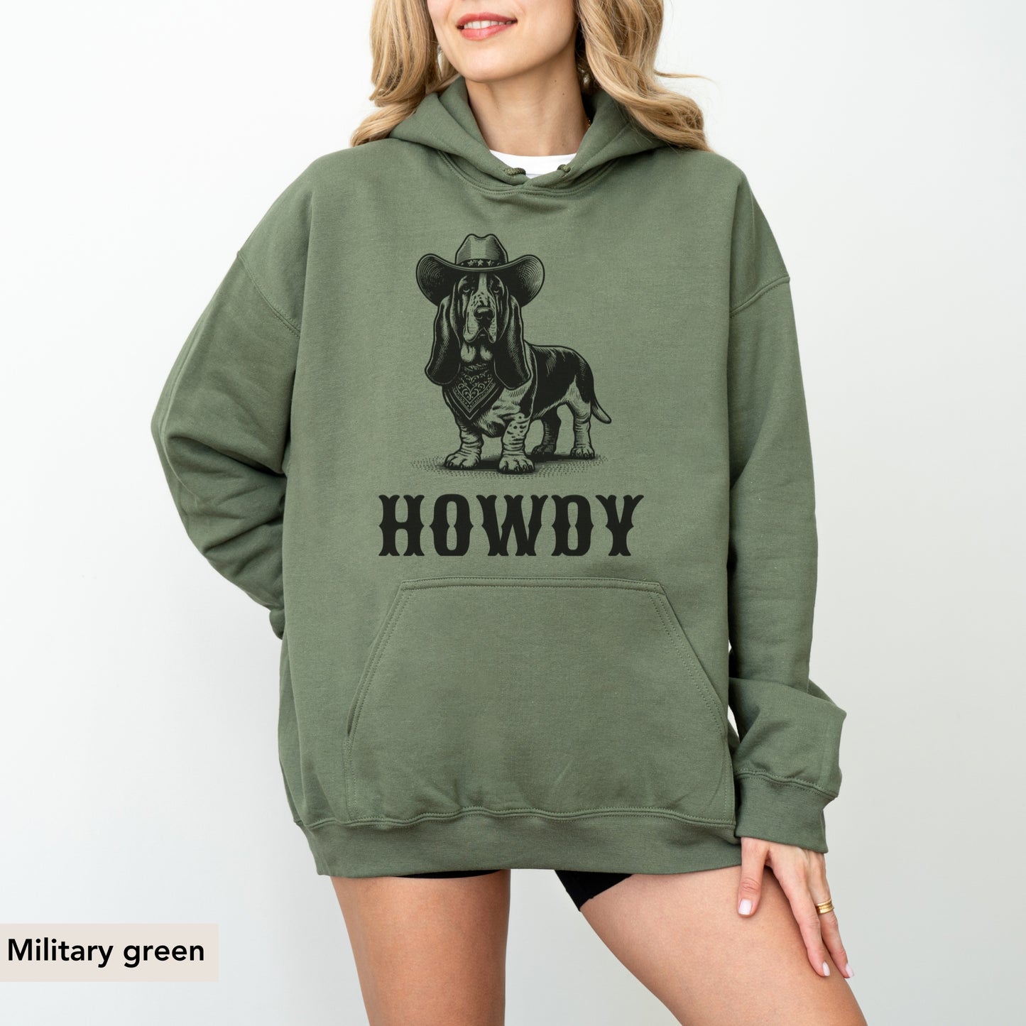 Howdy Basset Hound Hoodie