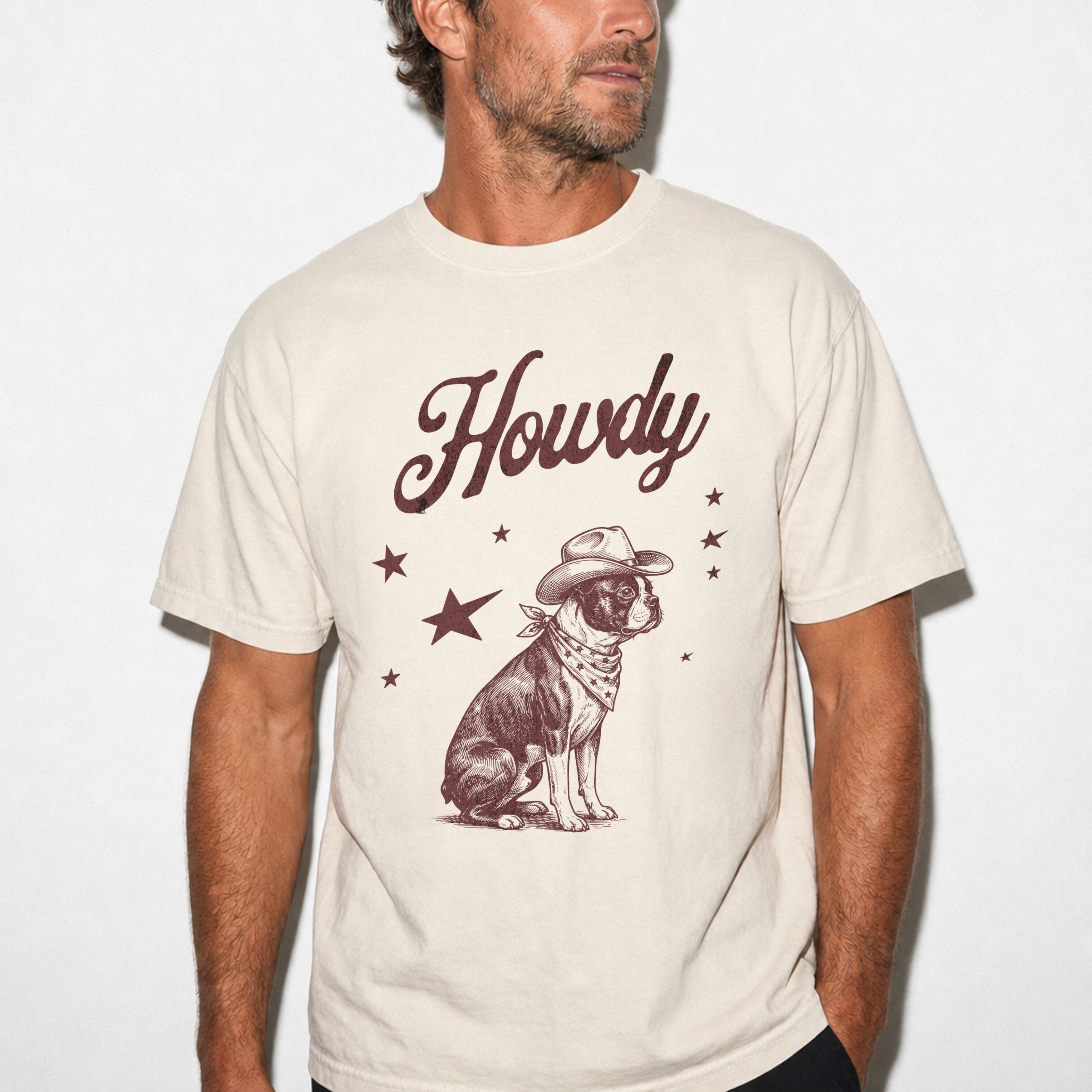 Howdy Boston Terrier  T-shirt