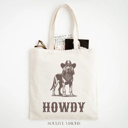 Howdy Bloodhound Tote Bag