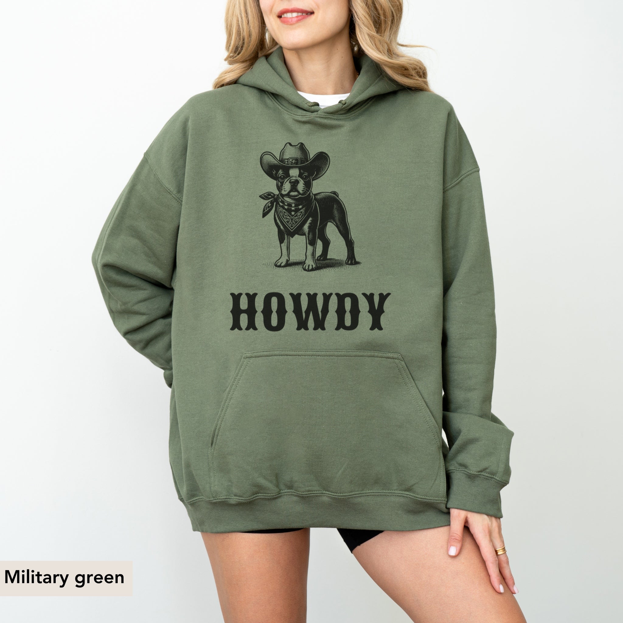 Howdy Boston Terrier Hoodie