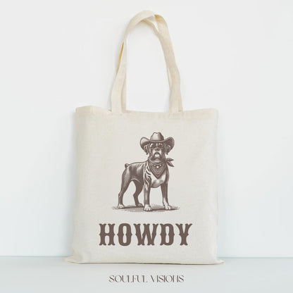 Howdy Boxer Tote Bag