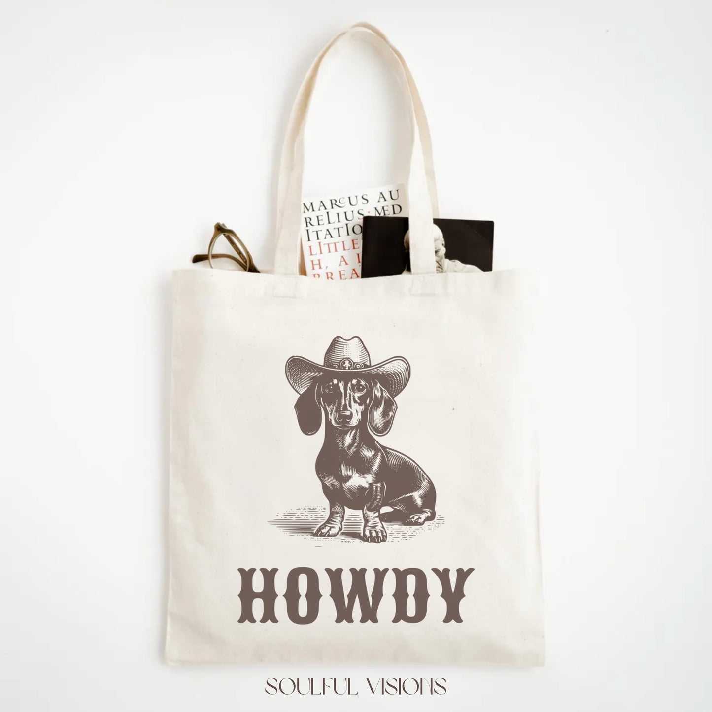 Howdy Dachshund Tote Bag