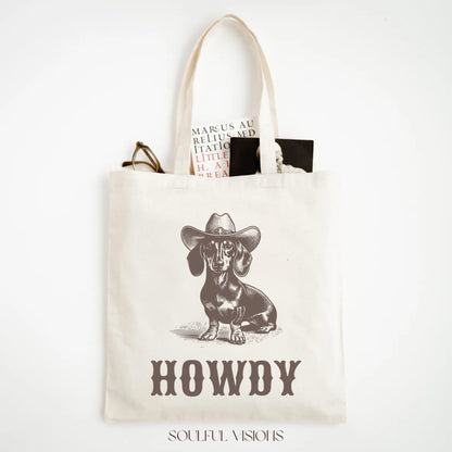 Howdy Dachshund Tote Bag