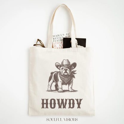 Howdy English Bulldog Tote Bag