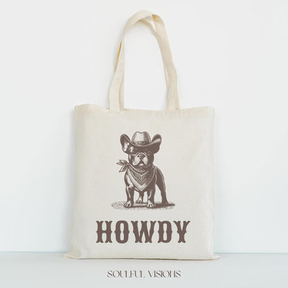 Howdy French Bulldog Tote Bag