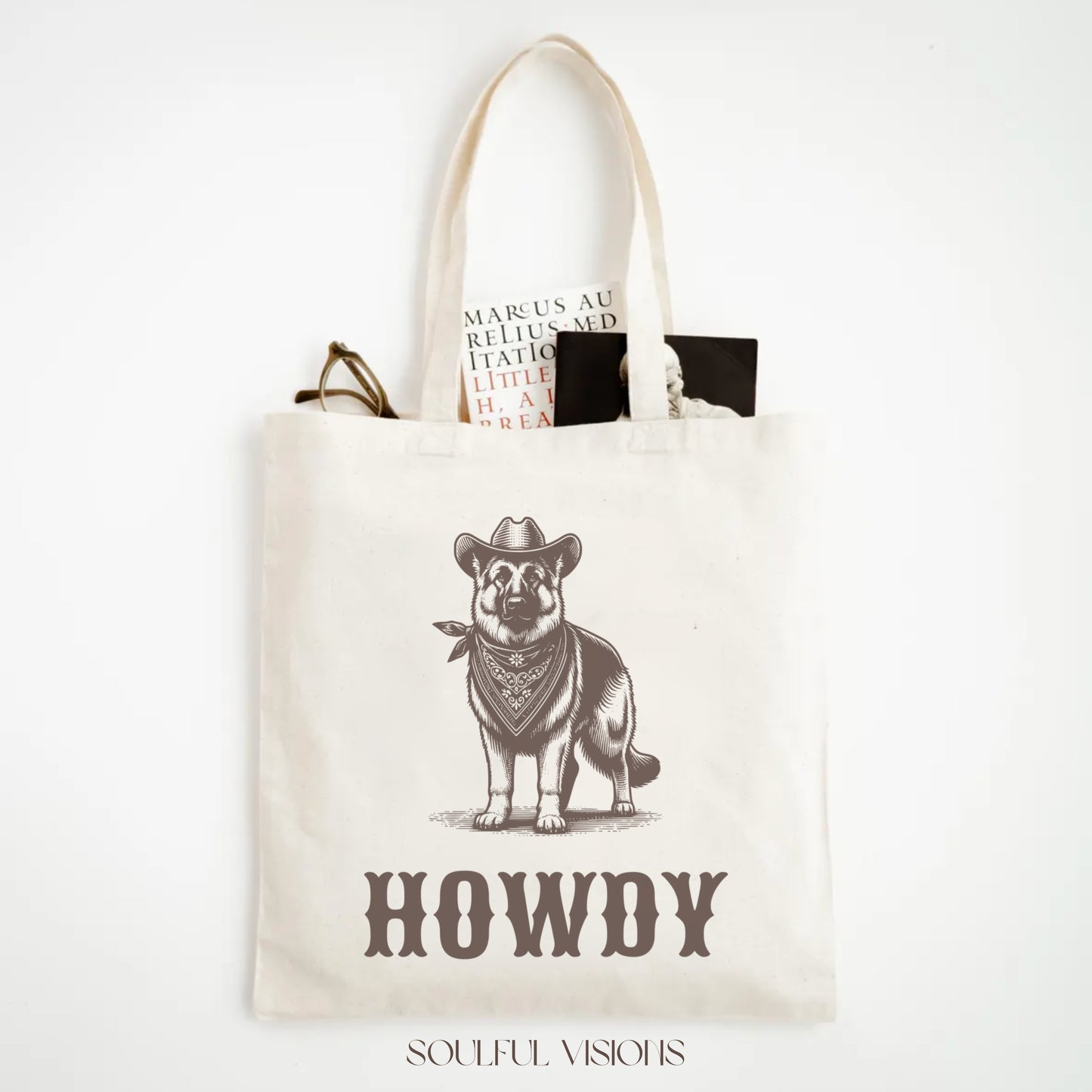 Howdy German Shepherd Tote Bag