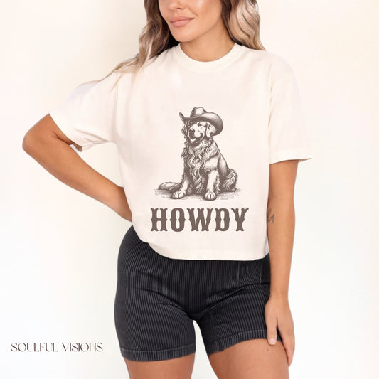 Howdy Golden Retriever Women's Boxy Tee