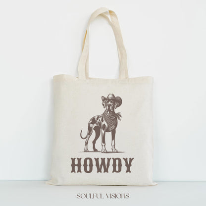 Howdy Great dane Tote Bag