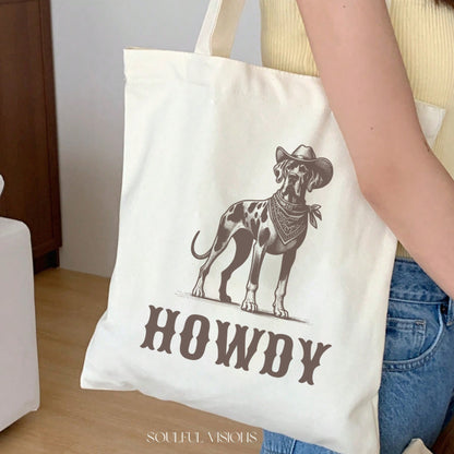 Howdy Great dane Tote Bag