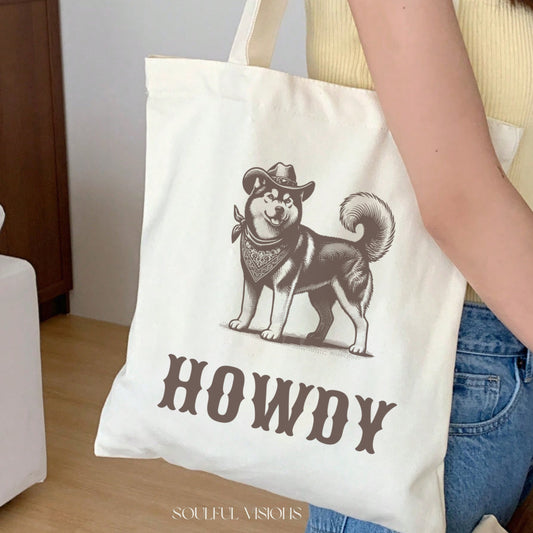 Howdy Husky Tote Bag