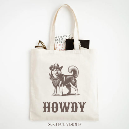 Howdy Husky Tote Bag