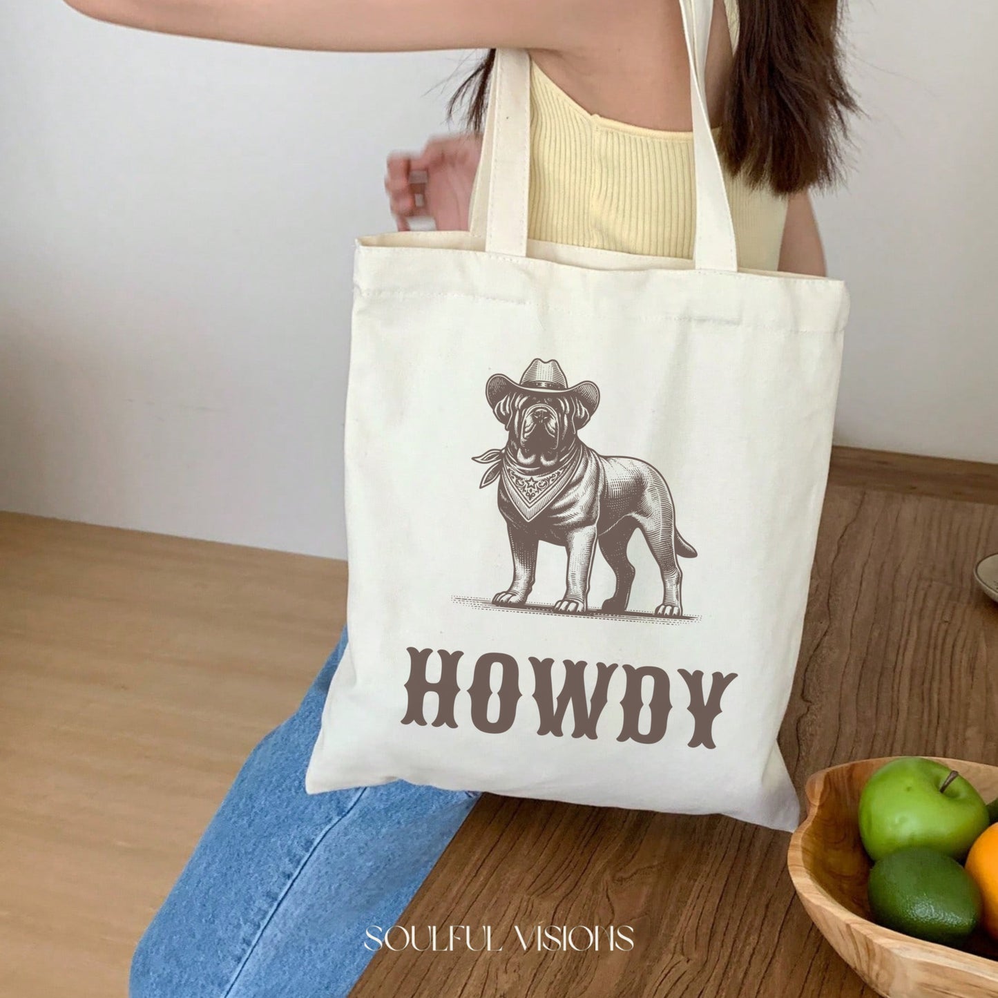 Howdy Mastiff Tote Bag