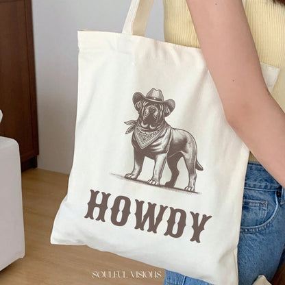 Howdy Mastiff Tote Bag