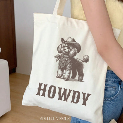 Howdy Mini Poodle Tote Bag