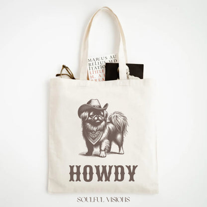 Howdy Pekingese Tote Bag