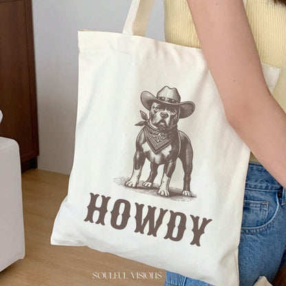 Howdy Pitbull Tote Bag